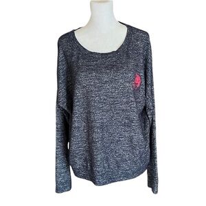 Quiet Storm Gray Embroidered Knit Top Size M